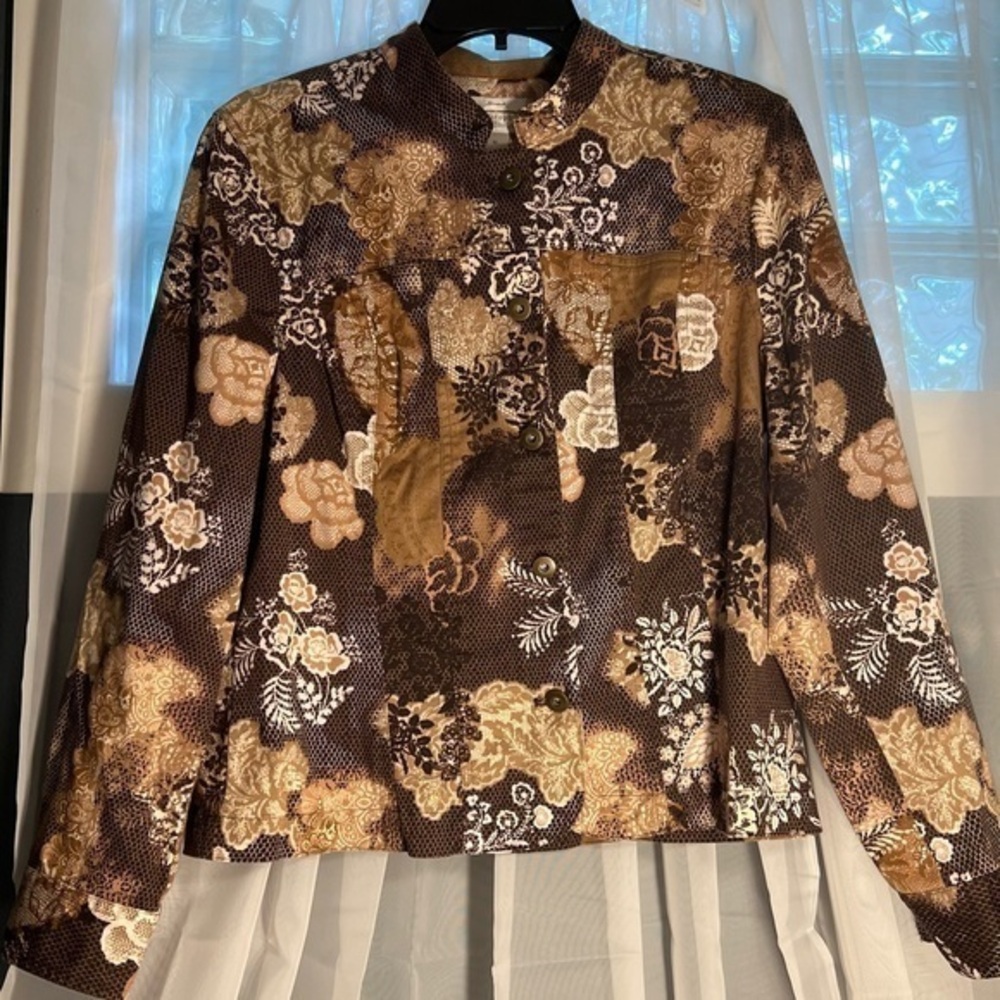 Medium Christopher & Banks Brown Floral Jacket